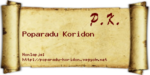Poparadu Koridon névjegykártya